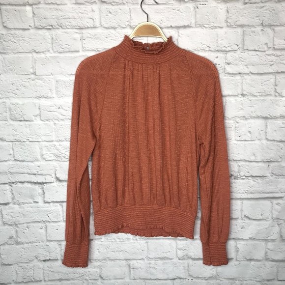 Free People Tops - Free People turtleneck victorian rust long sleeve